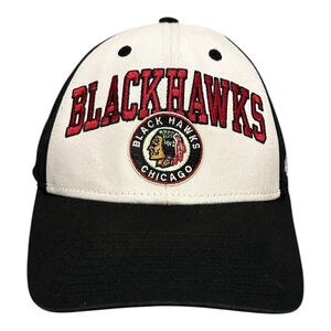 Chicago Blackhawks Hat Cap Snap Back Mens One Size Black NHL Hockey Retro